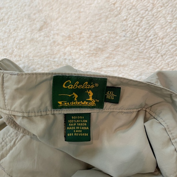 Cabela's Pants Men's Size 4XL 30L Guidewear Convertible Beige Cargo Outdoor - Picture 8 of 14